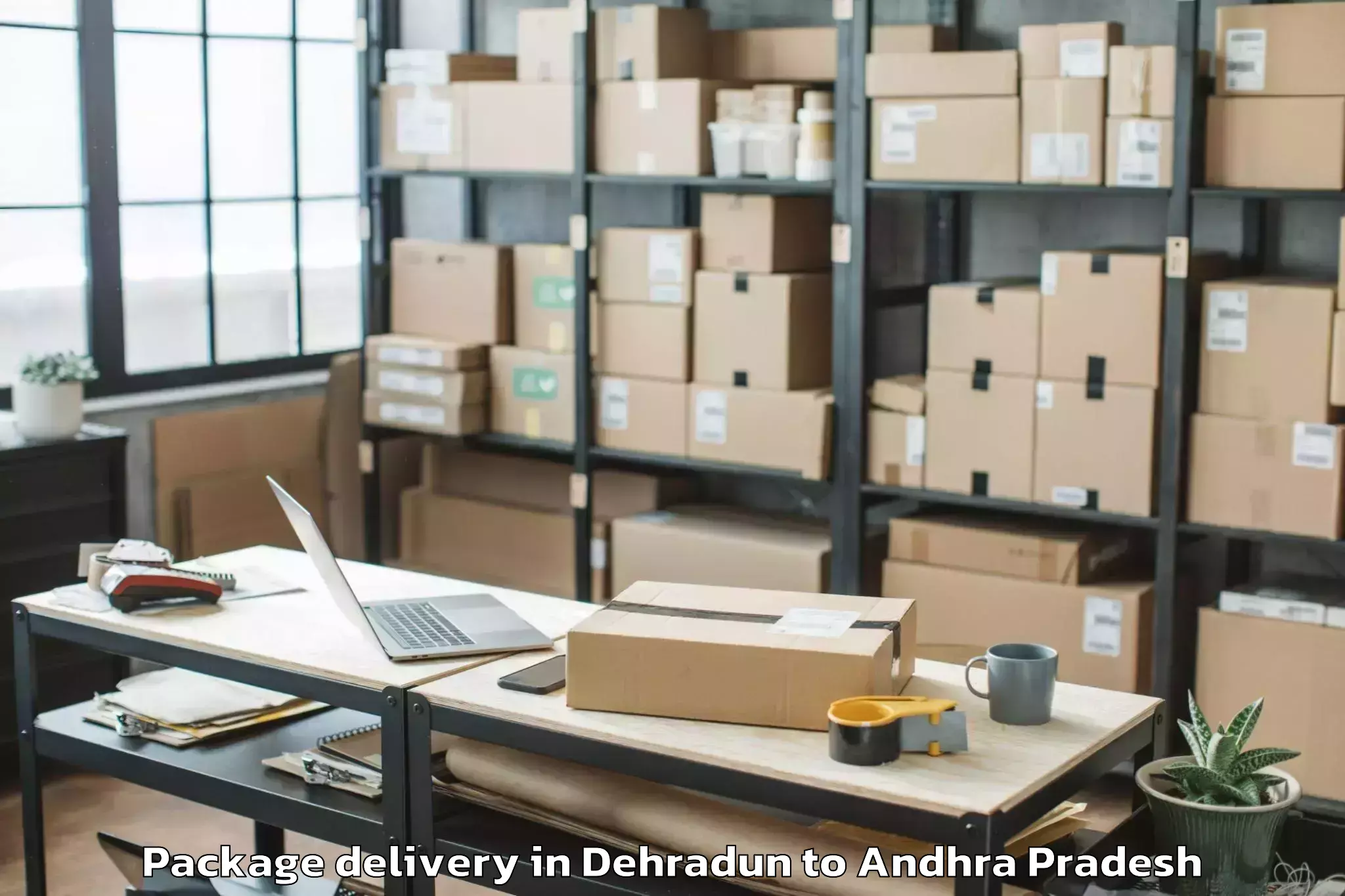 Book Dehradun to Kruthivennu Package Delivery